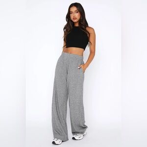 NWT White Fox Someone Else’s Problem Pants Gray Ribbed Sz M